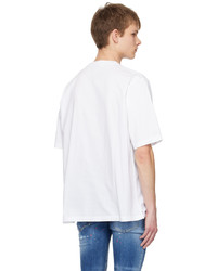 T-shirt à col rond en tricot blanc DSQUARED2