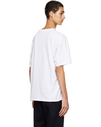 T-shirt à col rond en tricot blanc MAISON KITSUNÉ
