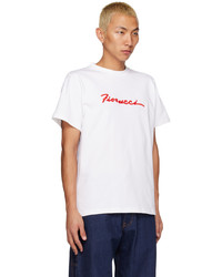 T-shirt à col rond en tricot blanc Fiorucci