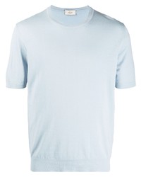 T-shirt à col rond en tricot bleu clair Altea