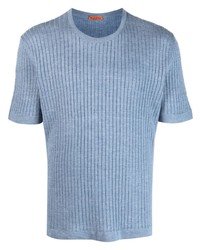 T-shirt à col rond en tricot bleu clair Barena