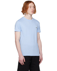 T-shirt à col rond en tricot bleu clair Lacoste