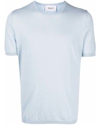 T-shirt à col rond en tricot bleu clair D4.0