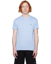 T-shirt à col rond en tricot bleu clair Lacoste