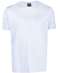 T-shirt à col rond en tricot bleu clair Paul & Shark