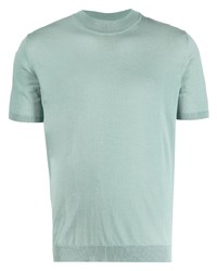 T-shirt à col rond en tricot bleu clair Roberto Collina