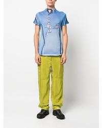 T-shirt à col rond en tricot bleu clair Robyn Lynch