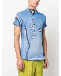 T-shirt à col rond en tricot bleu clair Robyn Lynch