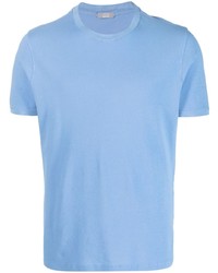 T-shirt à col rond en tricot bleu clair Zanone