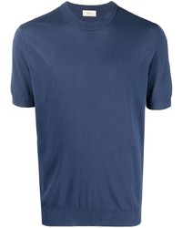 T-shirt à col rond en tricot bleu marine Altea