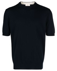 T-shirt à col rond en tricot bleu marine Altea