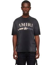 T-shirt à col rond en tricot bleu marine Amiri