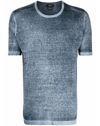 T-shirt à col rond en tricot bleu marine Avant Toi
