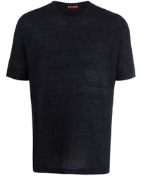 T-shirt à col rond en tricot bleu marine Barena