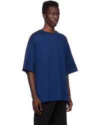 T-shirt à col rond en tricot bleu marine Dries Van Noten