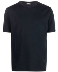 T-shirt à col rond en tricot bleu marine Dondup