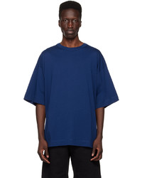 T-shirt à col rond en tricot bleu marine Dries Van Noten