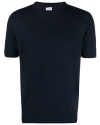 T-shirt à col rond en tricot bleu marine Eleventy