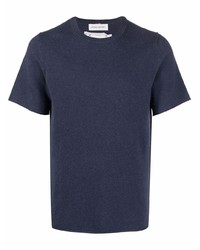 T-shirt à col rond en tricot bleu marine Extreme Cashmere