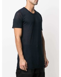 T-shirt à col rond en tricot bleu marine Rick Owens