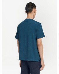 T-shirt à col rond en tricot bleu marine Zegna