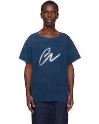 T-shirt à col rond en tricot bleu marine Greg Lauren