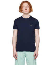 T-shirt à col rond en tricot bleu marine Lacoste