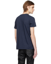 T-shirt à col rond en tricot bleu marine Naked & Famous Denim
