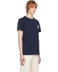 T-shirt à col rond en tricot bleu marine Moncler