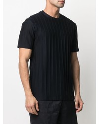 T-shirt à col rond en tricot bleu marine Emporio Armani