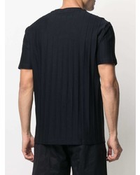 T-shirt à col rond en tricot bleu marine Emporio Armani