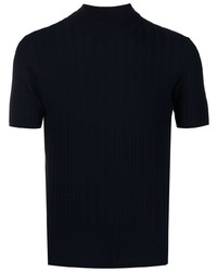T-shirt à col rond en tricot bleu marine Roberto Collina