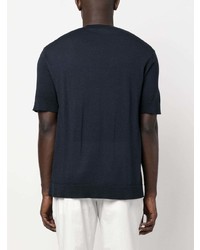 T-shirt à col rond en tricot bleu marine PT TORINO