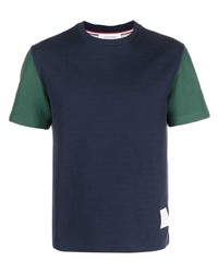 T-shirt à col rond en tricot bleu marine Thom Browne