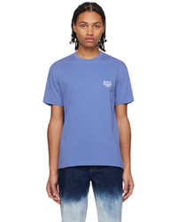 T-shirt à col rond en tricot bleu A.P.C.