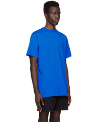 T-shirt à col rond en tricot bleu 424