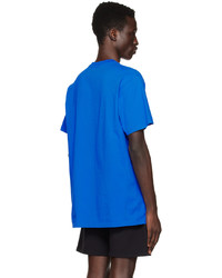 T-shirt à col rond en tricot bleu 424