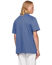 T-shirt à col rond en tricot bleu Alexander McQueen