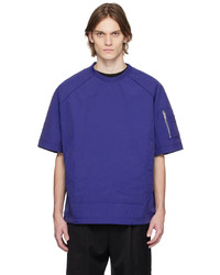 T-shirt à col rond en tricot bleu Juun.J