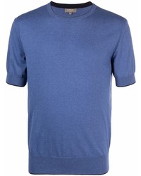 T-shirt à col rond en tricot bleu N.Peal