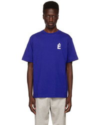 T-shirt à col rond en tricot bleu Études