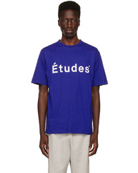 T-shirt à col rond en tricot bleu Études