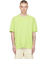 T-shirt à col rond en tricot chartreuse BOSS