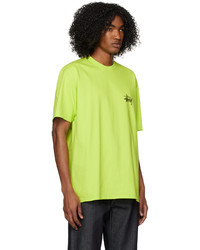 T-shirt à col rond en tricot chartreuse Stussy