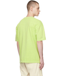 T-shirt à col rond en tricot chartreuse BOSS