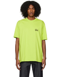 T-shirt à col rond en tricot chartreuse Stussy