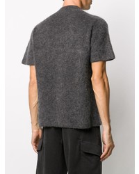 T-shirt à col rond en tricot gris foncé Jacquemus
