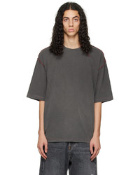 T-shirt à col rond en tricot gris foncé Diesel