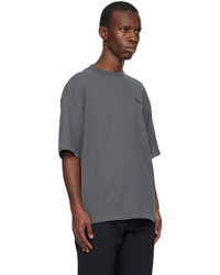 T-shirt à col rond en tricot gris foncé 032c