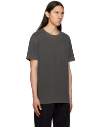 T-shirt à col rond en tricot gris foncé Noah